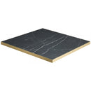Black Marble Laminate Gold Edge Restaurant Table Top - 25mm