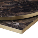 Black Gold Cappuccino Gloss Marble Laminate Restaurant Table Top - 25mm