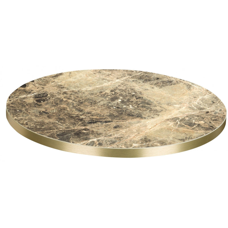 Breccia Paradiso Gloss Marble Laminate Restaurant Table Top - 25mm