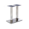 Danilo Stainless Steel Rectangle Twin Pedestal Table Base