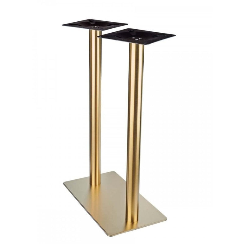 Zeus Brass Table Base - Rectangle Twin Pedestal