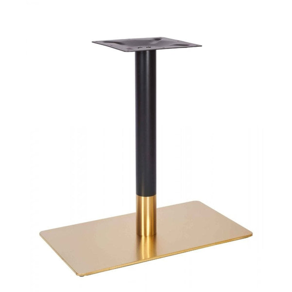 Zeus Brass Black Table Base - Rectangle Single Pedestal
