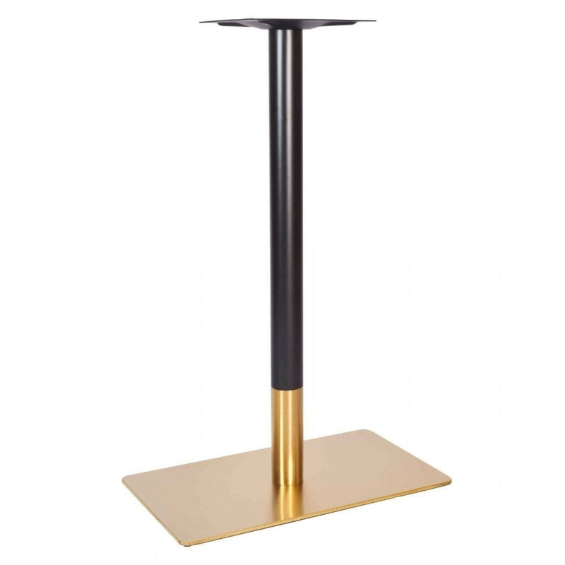 Zeus Brass Black Table Base - Rectangle Single Pedestal