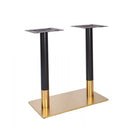 Zeus Brass Black Table Base - Rectangle Twin Pedestal