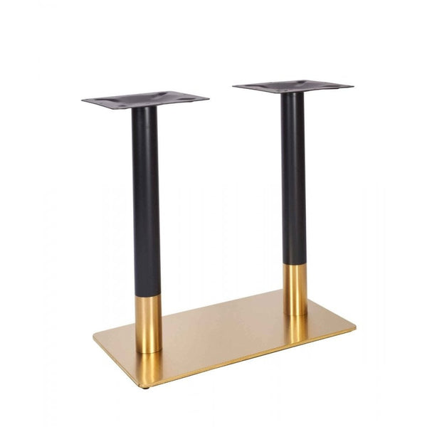 Zeus Brass Black Table Base - Rectangle Twin Pedestal