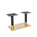 Zeus Brass Black Table Base - Rectangle Twin Pedestal