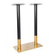 Zeus Brass Black Table Base - Rectangle Twin Pedestal