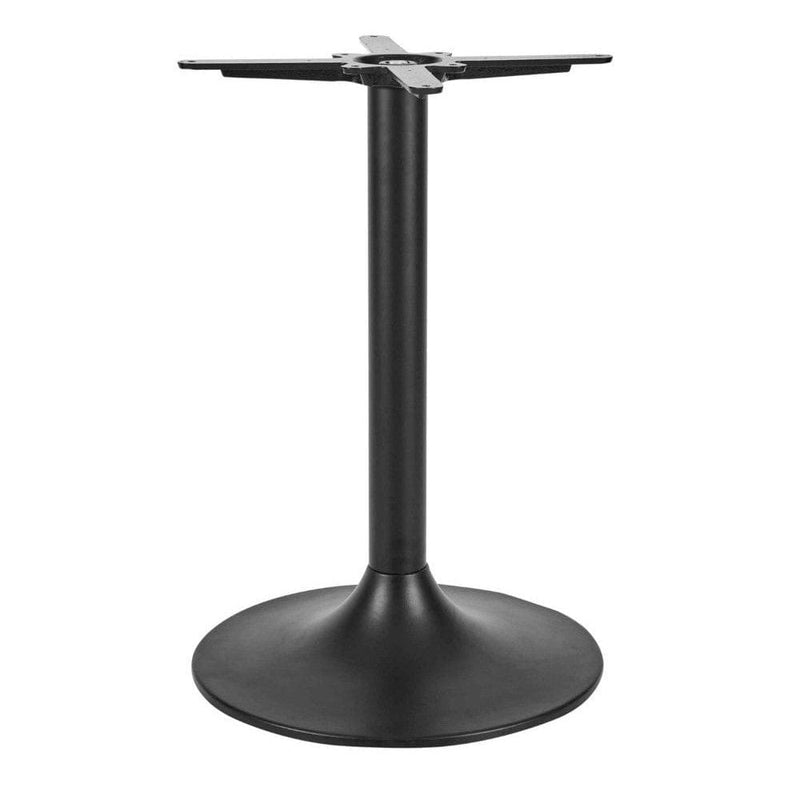 Trumpet Black Small Round Stainless Steel Table Base