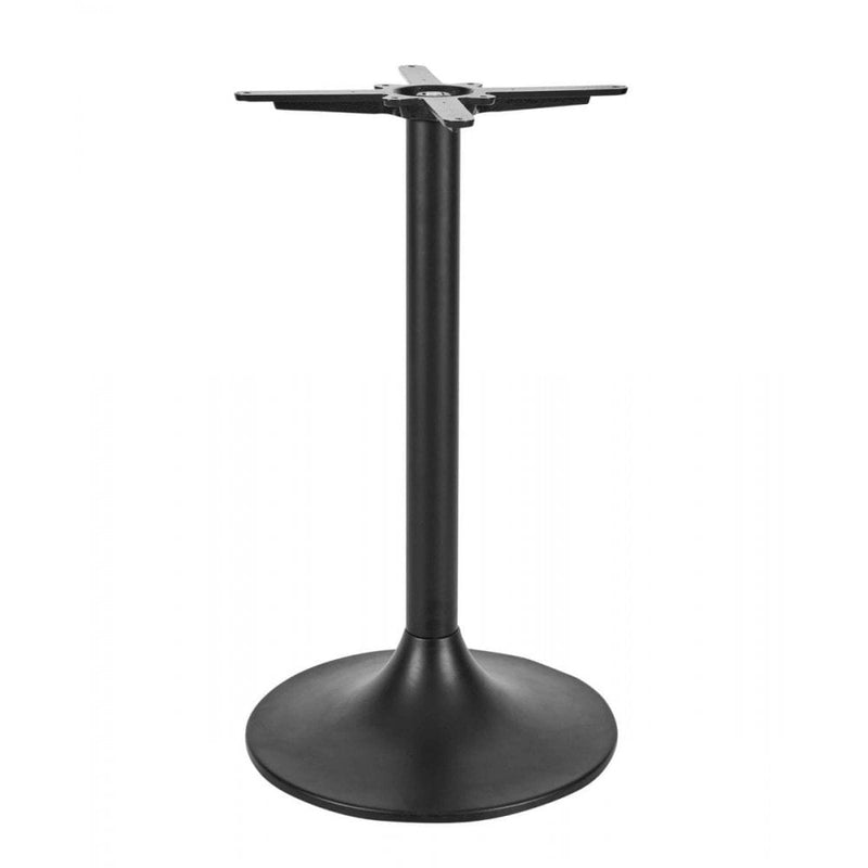 Trumpet Black Medium Round Stainless Steel Table Base