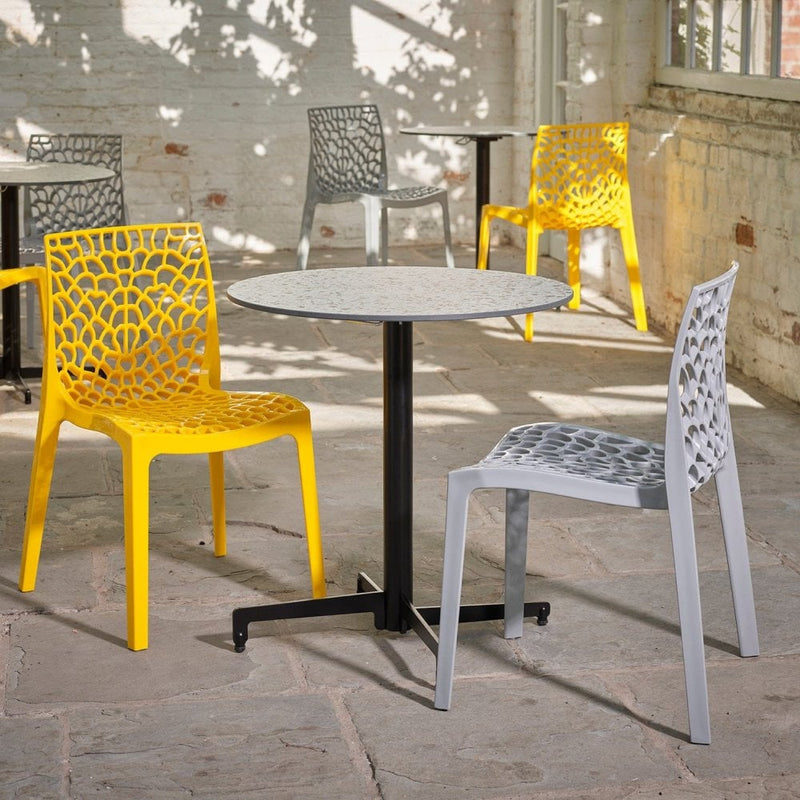 White Terrazzo Outdoor Laminate Restaurant Table Top