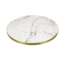 White Gold Calcatta Marble Gloss Laminate Restaurant Table Top - 25mm