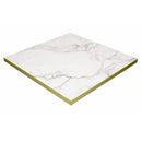 White Gold Calcatta Marble Gloss Laminate Restaurant Table Top - 25mm