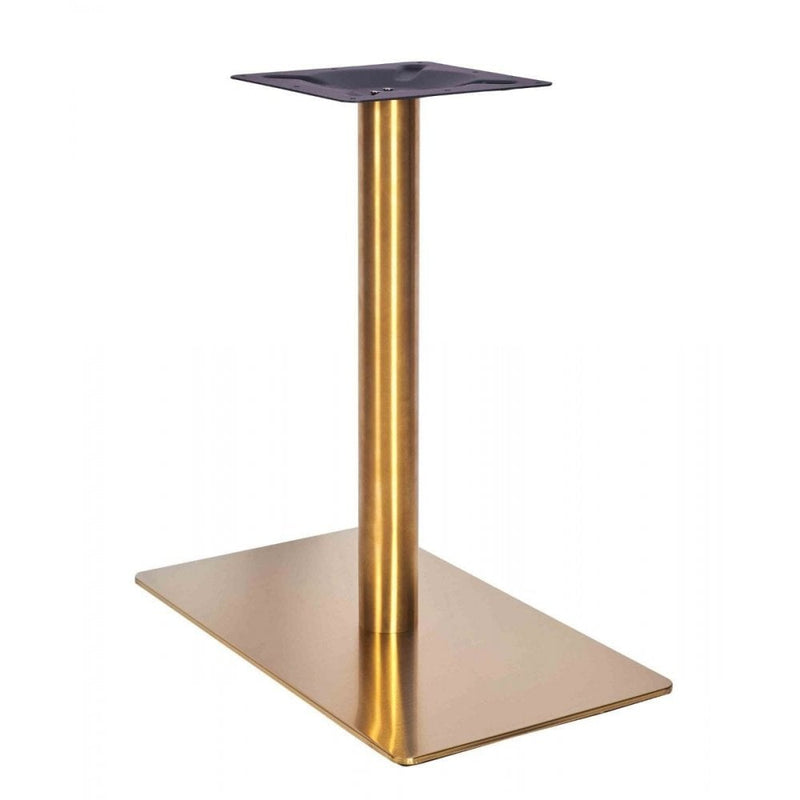 Zeus Brass Table Base - Rectangle Single Pedestal