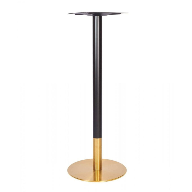 Zeus Round Brass Black Table Base - Small