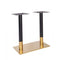 Zeus Brass Black Table Base - Rectangle Twin Pedestal