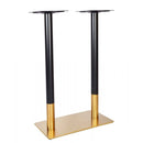 Zeus Brass Black Table Base - Rectangle Twin Pedestal
