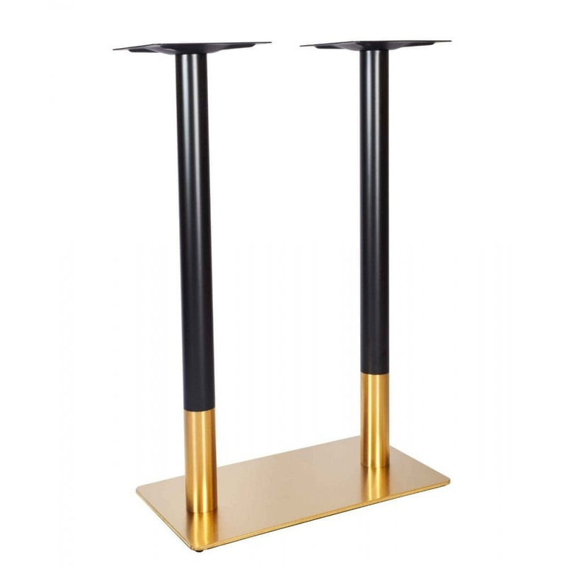 Zeus Brass Black Table Base - Rectangle Twin Pedestal