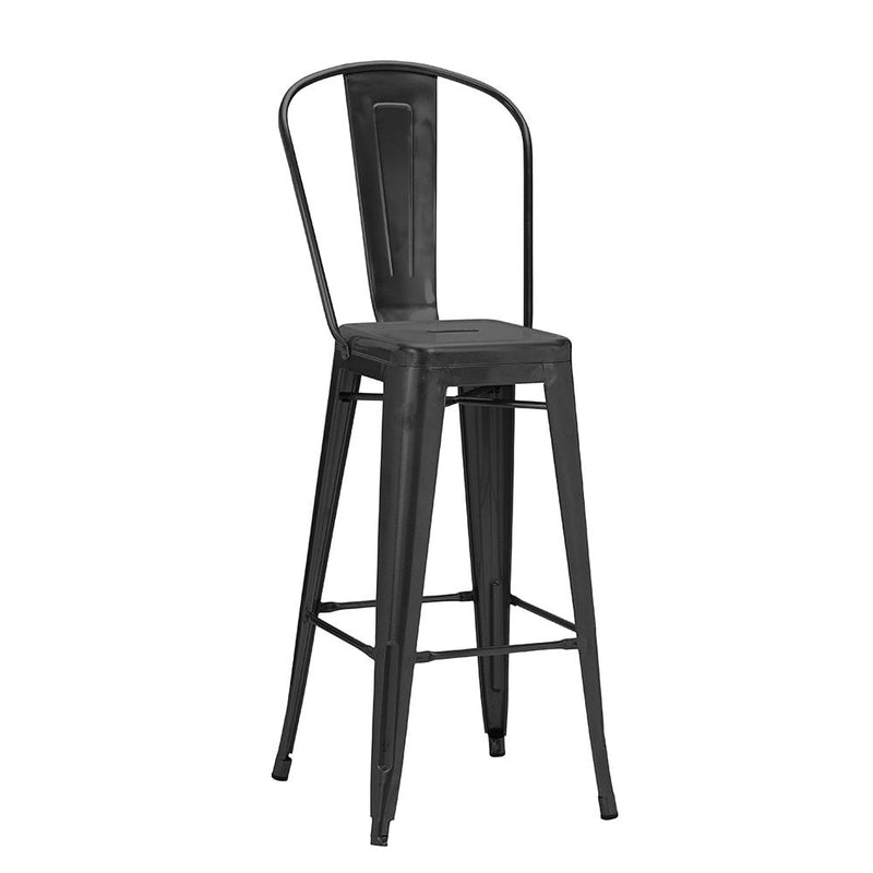 Tolix French Bistro Industrial High Bar Stool - Matt Black