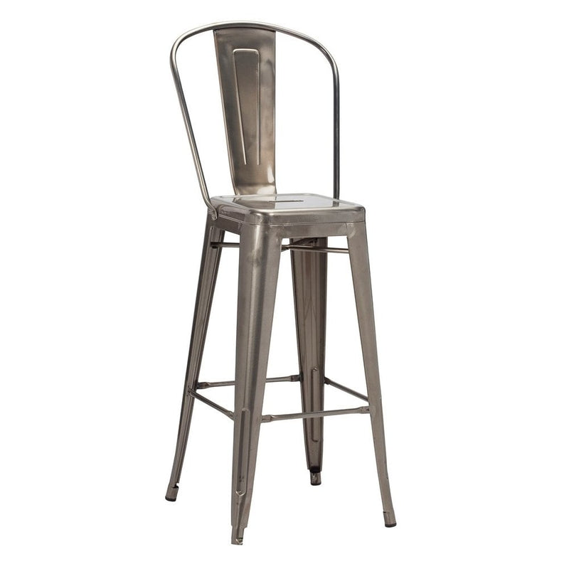 Tolix French Bistro Industrial High Bar Stool - Gunmetal Grey