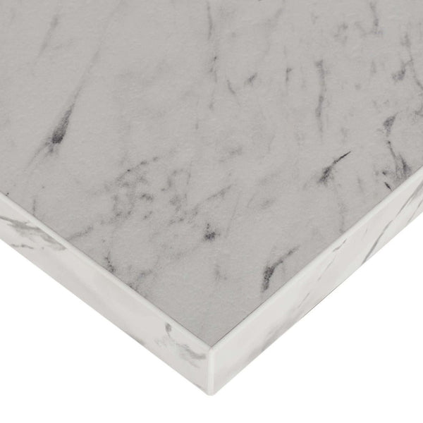 White Carrara Marble Laminate Restaurant Table Top - 25mm