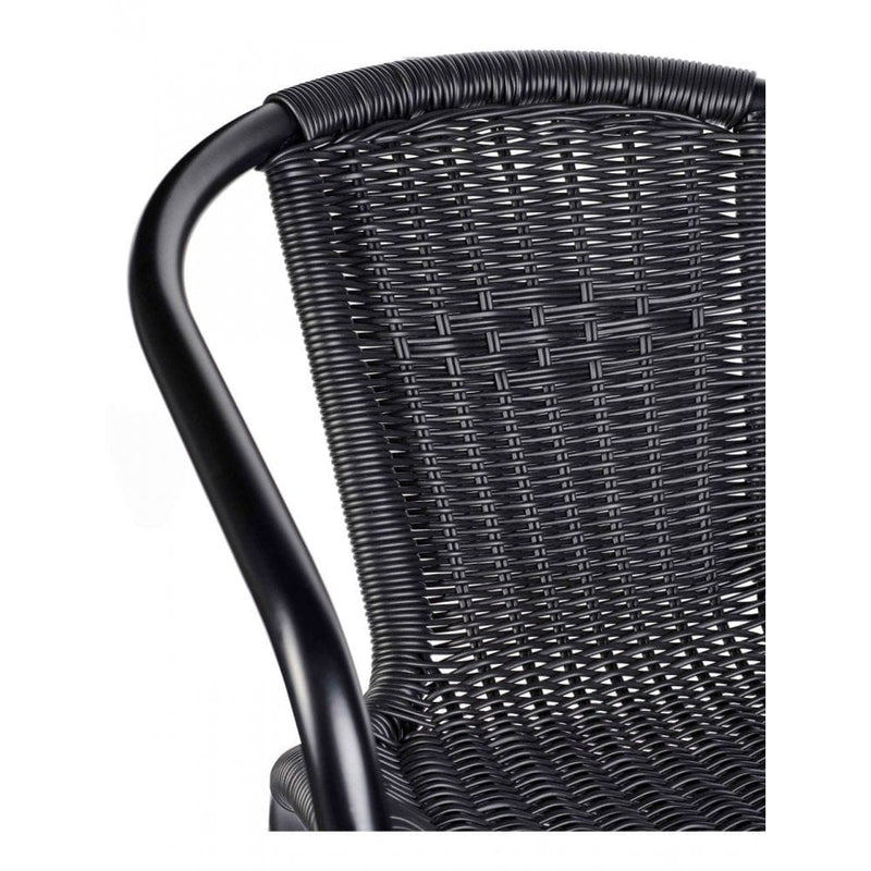 Black Wicker Outdoor Stacking Arm Chair