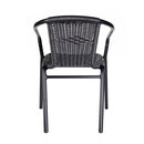 Black Wicker Outdoor Stacking Arm Chair