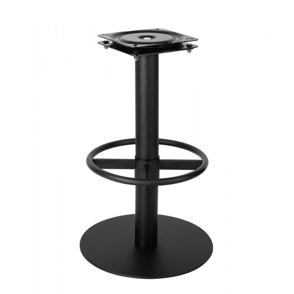 Keele Black Swivel Stool Base with Footrail