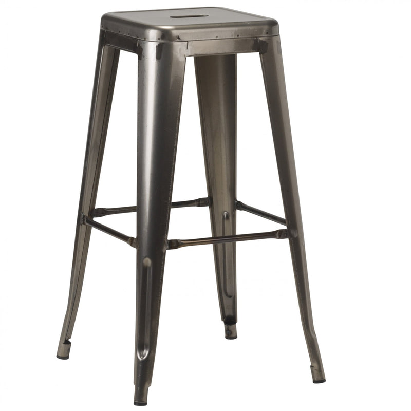 Tolix French Bistro Industrial High Stool - Gunmetal Grey