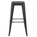 Tolix French Bistro Industrial High Stool - Matt Black