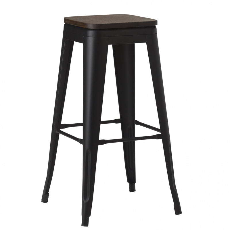 Tolix French Bistro Industrial High Stool - Matt Black
