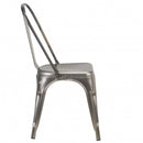 Tolix French Bistro Industrial Side Chair - Gunmetal Grey