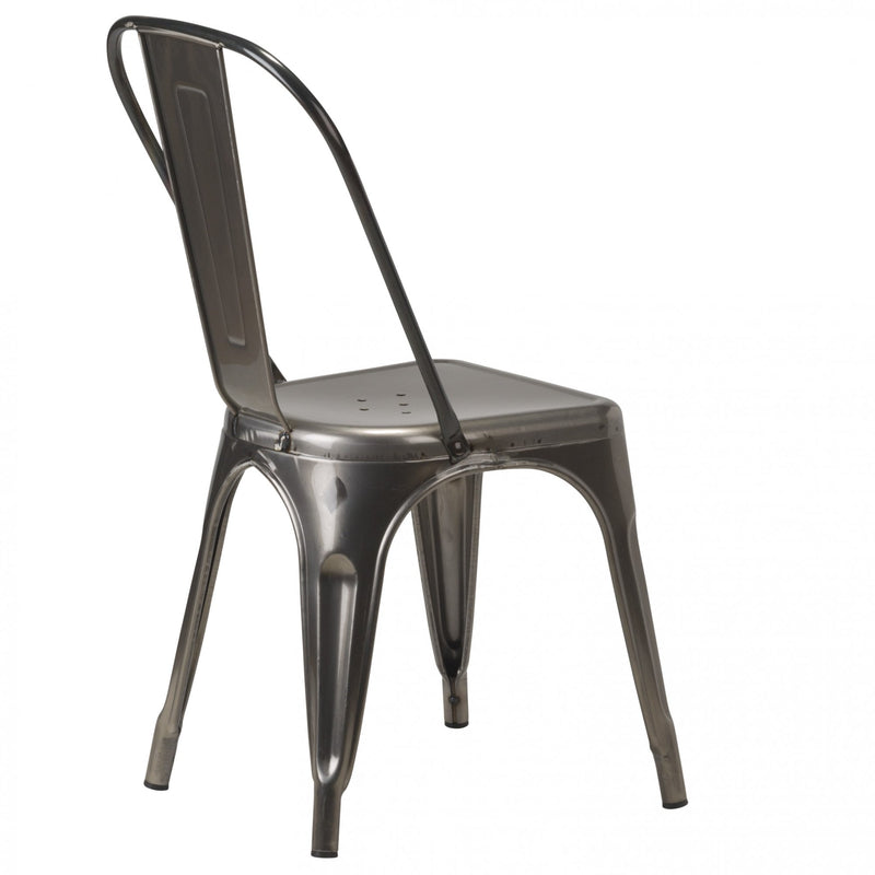 Tolix French Bistro Industrial Side Chair - Gunmetal Grey