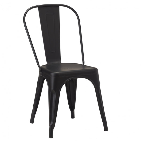 Tolix French Bistro Industrial Side Chair - Matt Black