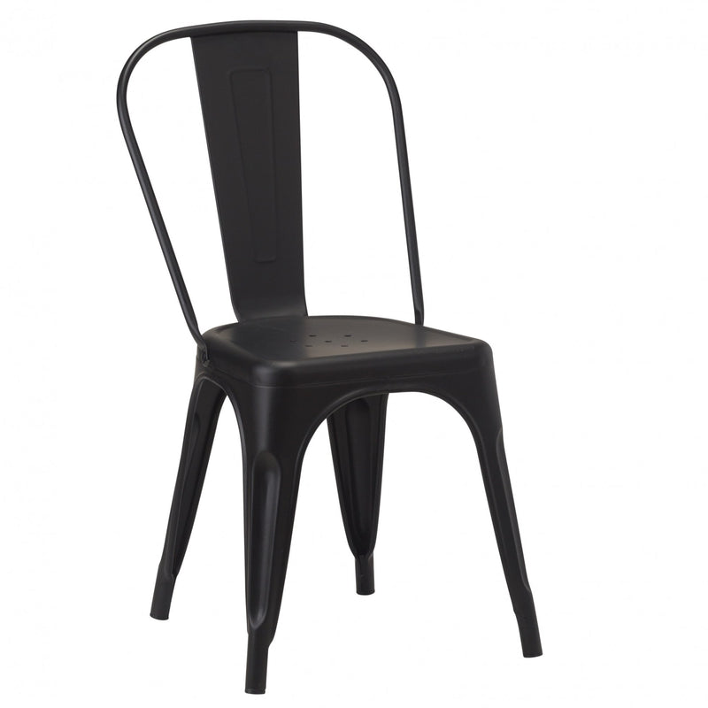 Tolix French Bistro Industrial Side Chair - Matt Black
