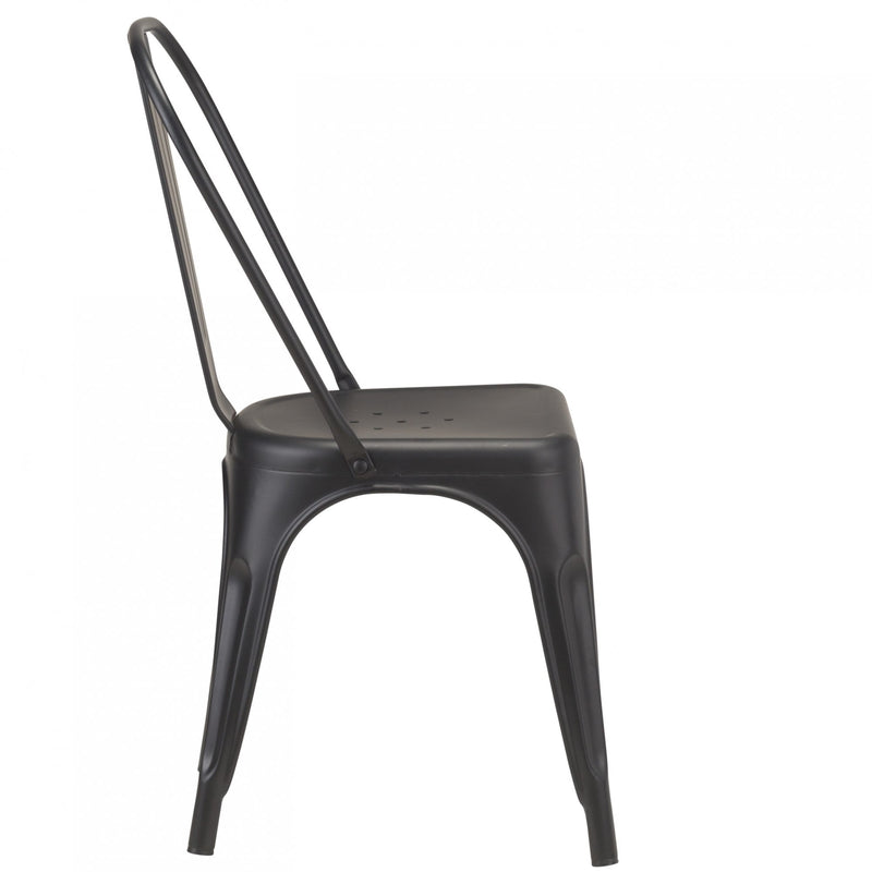 Tolix French Bistro Industrial Side Chair - Matt Black