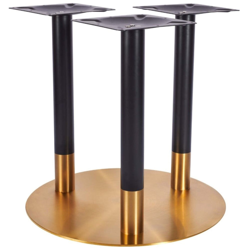 Zeus Round Brass Black Table Base - XXL Large