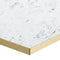 White Carrara Marble Gold Edge Laminate Restaurant Table Top - 25mm