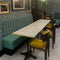 White Carrara Marble Gold Edge Laminate Restaurant Table Top - 25mm