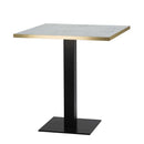 White Carrara Marble Gold Edge Laminate Restaurant Table Top - 25mm