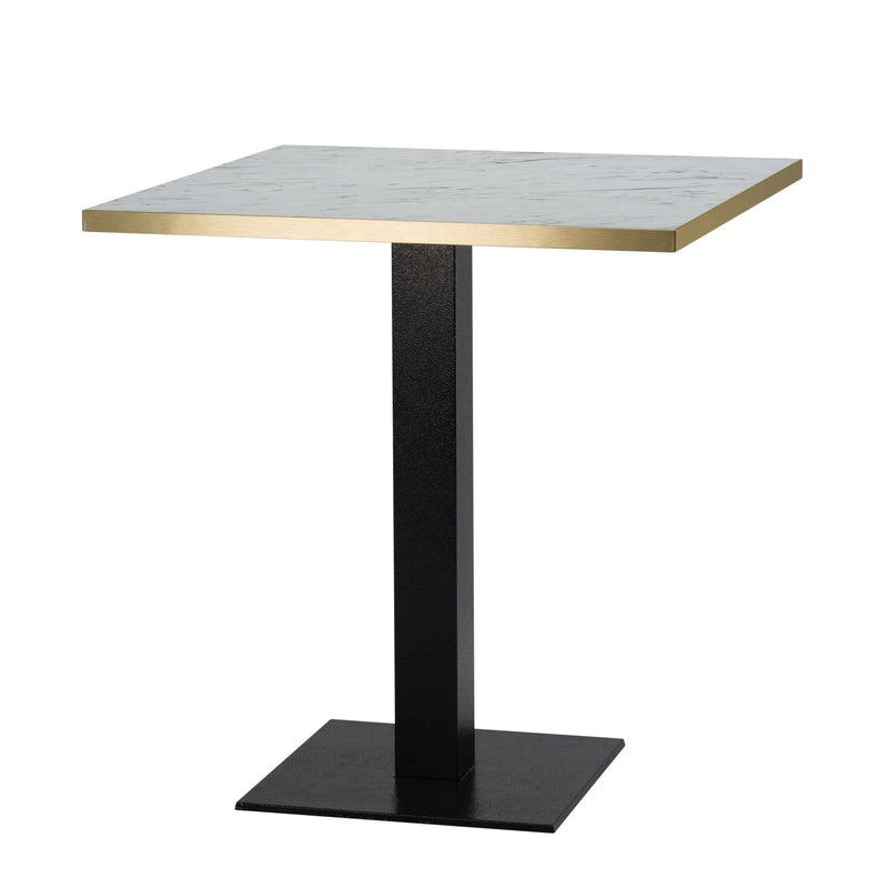 White Carrara Marble Gold Edge Laminate Restaurant Table Top - 25mm