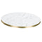 White Carrara Marble Gold Edge Laminate Restaurant Table Top - 25mm