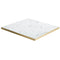 White Carrara Marble Gold Edge Laminate Restaurant Table Top - 25mm