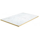 White Carrara Marble Gold Edge Laminate Restaurant Table Top - 25mm