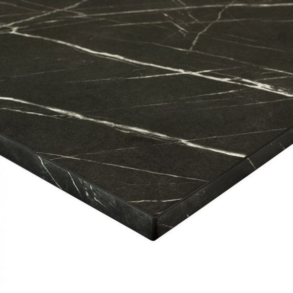 Black Pietra Marble Laminate Restaurant Table Top - 25mm
