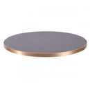 Cupria Slate Vintage Brass Edge Laminate Restaurant Table Top - 25mm