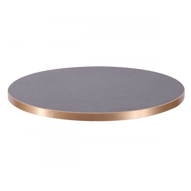 Cupria Slate Vintage Brass Edge Laminate Restaurant Table Top - 25mm