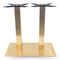 Cava Rectangular Champagne Gold Table Base - Twin Pedestal