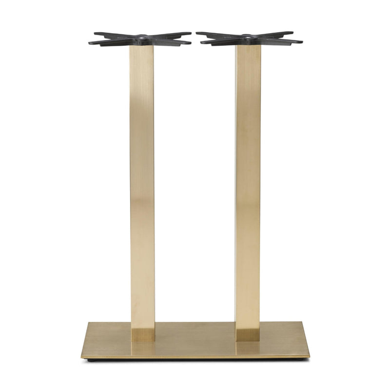 Cava Rectangular Champagne Gold Table Base - Twin Pedestal