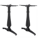 Manor Twin Leg Pedestal Candelabra Black Cast Iron Table Base
