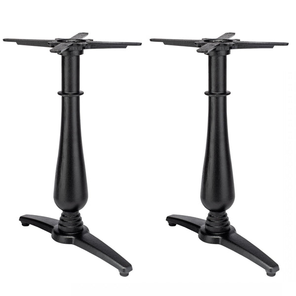 Manor Twin Leg Pedestal Candelabra Black Cast Iron Table Base